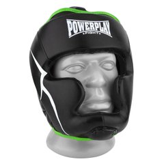 Боксерський шолом тренувальний PowerPlay 3100 PU Чорно-зелений L