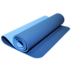 Коврик для фитнеса и йоги синий ТРЕ-6мм (19013)