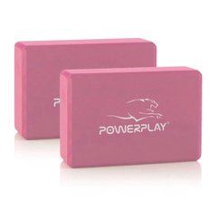 Блоки для йоги 2шт. (пара) PowerPlay 4006 Yoga Brick EVA Розовые