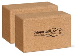 Блоки для йоги 2шт. PowerPlay PP_4006 из пробкового дерева Cork Yoga Block (пара)