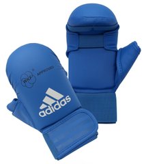 Перчатки с защитой большого пальца для карате с лицензией WKF синий ADIDAS 661.23 - XS
