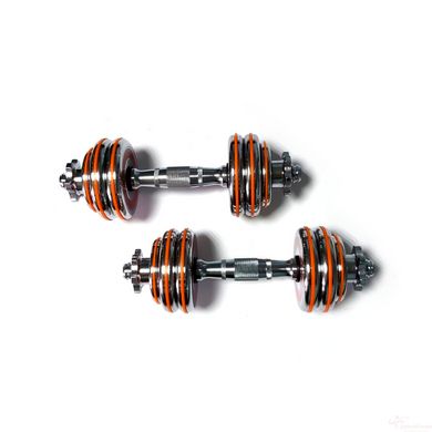 Dumbbells assembled 2 pcs x 7.5 kg with an orange damper HA-DD15 orange