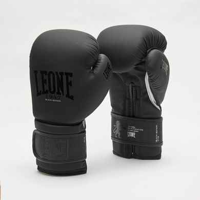 Боксерские перчатки Leone GN059 Black/White 10 унций (капа в комплекте)
