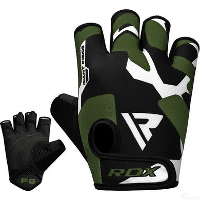 Рукавички для фітнесу RDX F6 Sumblimation Black/Green S, XL