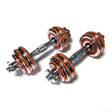 Dumbbells assembled 2 pcs x 7.5 kg with an orange damper HA-DD15 orange