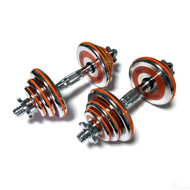 Dumbbells assembled 2 pcs x 10 kg with an orange damper HA-DD20 orange