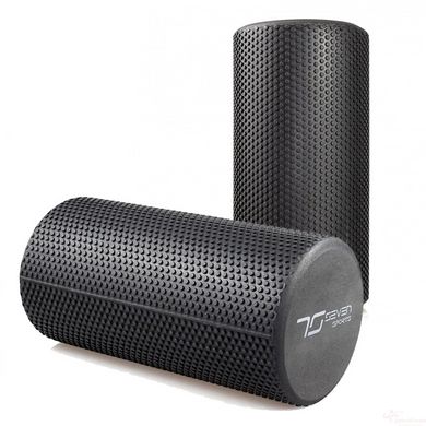 Массажний ролик 7SPORTS гладкий Foam Roller EVA чорний (30х15см.) (RO2-30 BLACK)