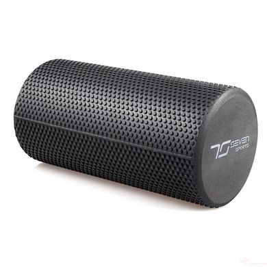 Массажний ролик 7SPORTS гладкий Foam Roller EVA чорний (30х15см.) (RO2-30 BLACK)