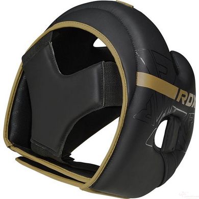 Боксерский шлем RDX F6 KARA Matte Golden L (капа в комплекте)