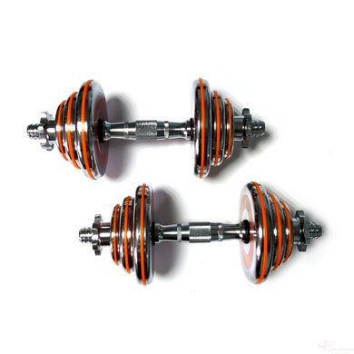 Dumbbells assembled 2 pcs x 10 kg with an orange damper HA-DD20 orange