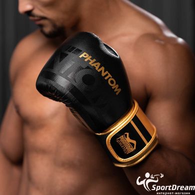 Боксерские перчатки Phantom APEX Black/Gold 10 унций (PHBG2214-10)