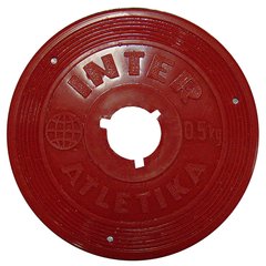 Диск 0,5 кг InterAtletika ST521.1 (красный)