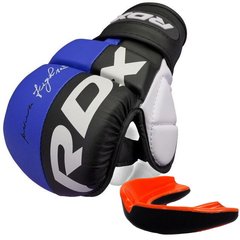 Рукавиці для ММА RDX T6 Plus Rex Blue M (капа у комплекті)