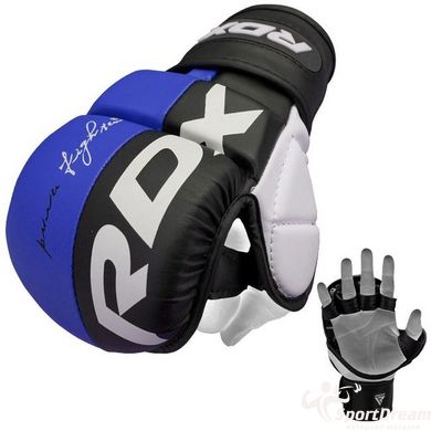 Рукавиці для ММА RDX T6 Plus Rex Blue M (капа у комплекті)