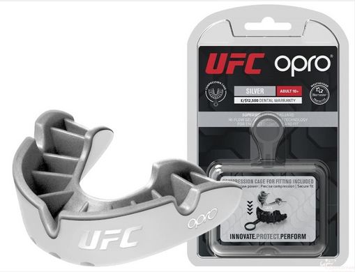 Капа OPRO Silver взрослая (возраст 11+) White/Silver (ufc.102514003)