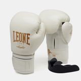 Боксерские перчатки Leone GN059W White/Gold 10 унций (капа в комплекте)