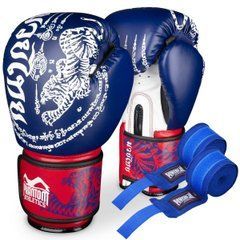 Боксерські рукавиці Phantom Muay Thai Blue 12 унцій, бинти в подарунок (PHBG2496-12)