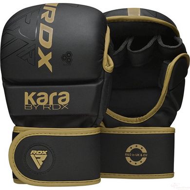 Перчатки ММА RDX F6 KARA Matte Golden Plus L/XL (капа в комплекте)