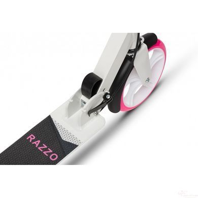 Самокат із ручним тормозом Razzo CITY 200 мм алюмінієвий HUL1-200 White/Pink