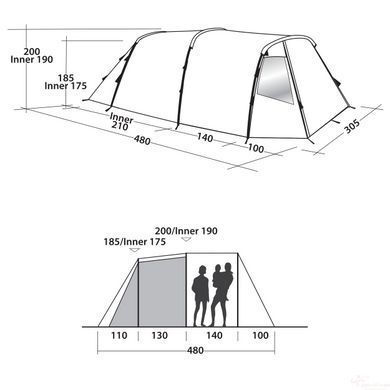 Палатка Easy Camp Huntsville 500 Red (120340) + БЕСПЛАТНАЯ ДОСТАВКА