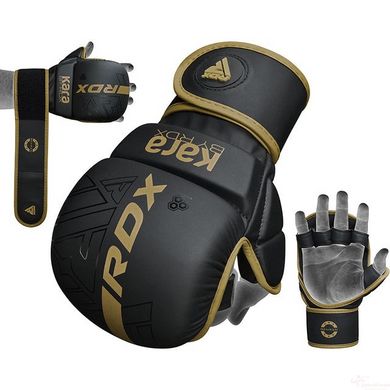 Перчатки ММА RDX F6 KARA Matte Golden Plus L/XL (капа в комплекте)