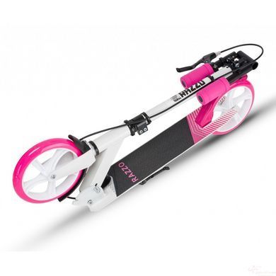 Самокат із ручним тормозом Razzo CITY 200 мм алюмінієвий HUL1-200 White/Pink