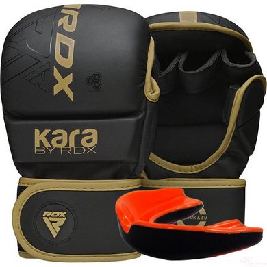 Перчатки ММА RDX F6 KARA Matte Golden Plus L/XL (капа в комплекте)