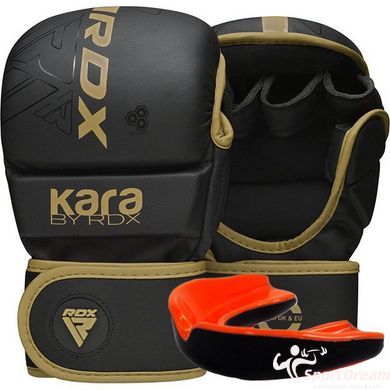 Рукавиці для ММА RDX F6 KARA Matte Golden Plus L/XL (капа у комплекті)