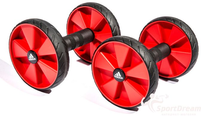 Ролики для пресу Adidas Core Rollers чорний, червоний Уні One Size