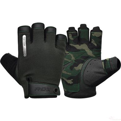 Рукавички для фітнесу RDX T2 Half Army Green S, S