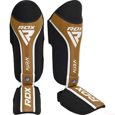 Защита голени и стопы RDX SHIN INSTEP AURA PLUS T-17 Black Golden L