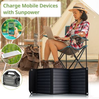 Портативний зарядний пристрій сонячна панель Bresser Mobile Solar Charger 40 Watt USB DC (3810040)