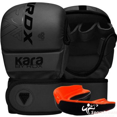 Перчатки ММА RDX F6 KARA Matte Black Plus S/M (капа в комплекте)