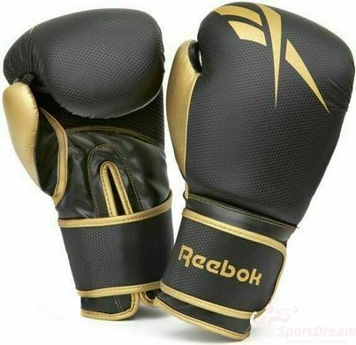 Набір боксерських рукавичок і бинтів Reebok Boxing Gloves & Wraps Set чорний, золото Чол 12 унцій