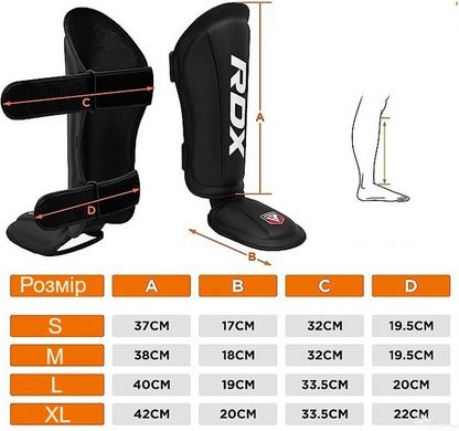 Защита голени и стопы RDX SHIN INSTEP AURA PLUS T-17 Black Golden L