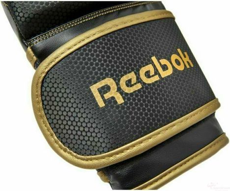 Набор боксерских перчаток и бинтов Reebok Boxing Gloves & Wraps Set черный, золото Муж 12 унций