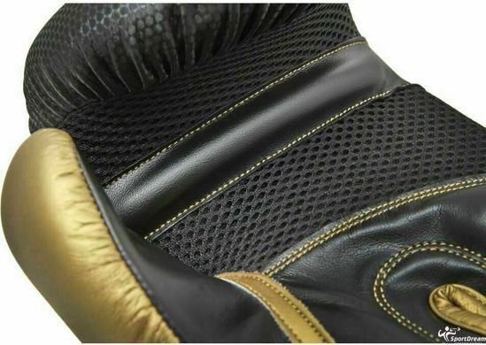 Набір боксерських рукавичок і бинтів Reebok Boxing Gloves & Wraps Set чорний, золото Чол 12 унцій