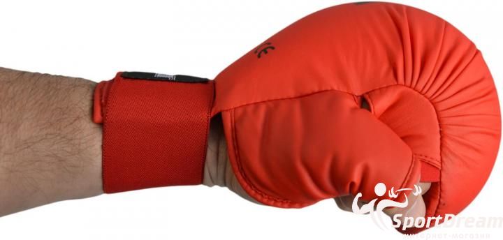 Перчатки для карате с защитой большого пальца с лицензией WKF | красные | SMAI SM P101