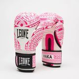 Боксерские перчатки женские Leone GN329 HAKA White/Pink 10 унций, 10