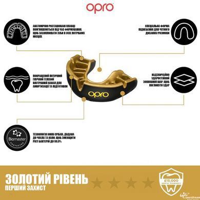 Капа OPRO Gold доросла (вік 11+) Grillz Black/Gold (art.102504012)