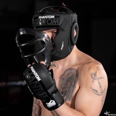 Боксерський шолом Phantom APEX Cage Black