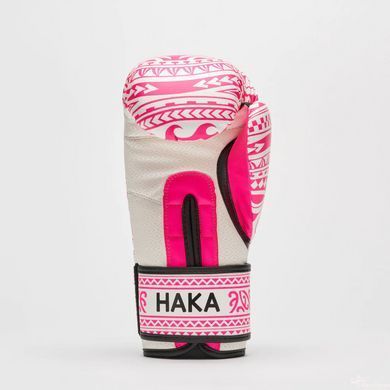 Боксерские перчатки женские Leone GN329 HAKA White/Pink 10 унций, 10