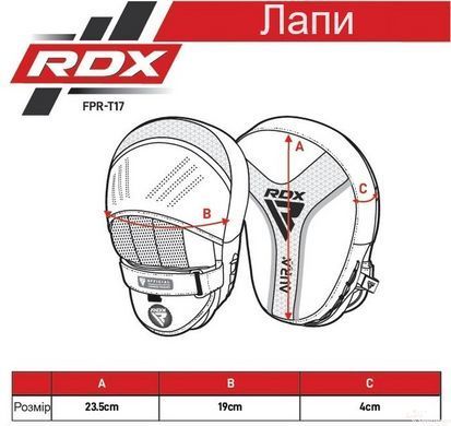 Лапи боксерські RDX FOCUS PAD AURA PLUS T-17 Black Golden