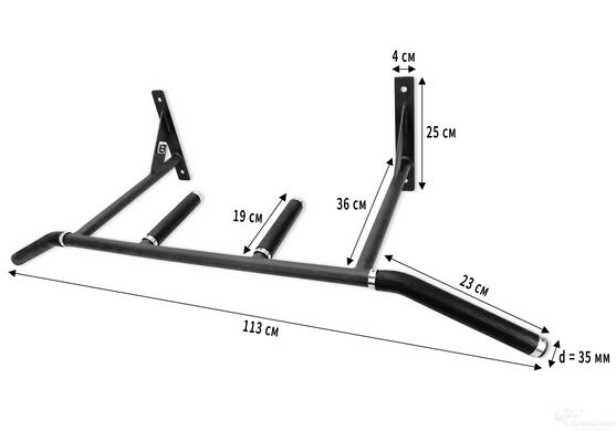 EasyFit ChinUP wall bar is black