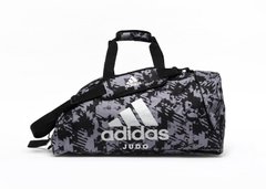 Сумка-рюкзак (2 в 1) зі срібним логотипом Judo ADIDAS ADIACC058J камуфляж сірий M-62*31*31