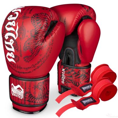 Боксерські рукавиці Phantom Muay Thai Red 10 унцій (бинти в подарунок)