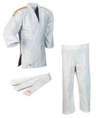Кимоно для дзюдо ADIDAS Club белое с оранжевыми полосами ADIDAS J350PK_WB-130