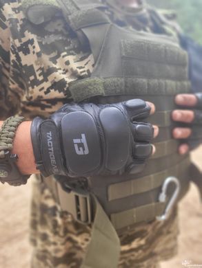 Перчатки тактические кожаные без пальцев TACTIGEAR PS-8801 Patrol Black M