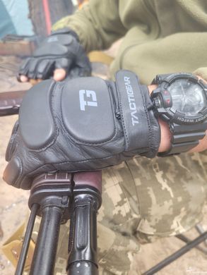 Перчатки тактические кожаные без пальцев TACTIGEAR PS-8801 Patrol Black M
