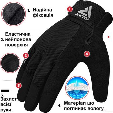 Рукавички для фітнесу RDX W1 Full Finger Plus Black M, M